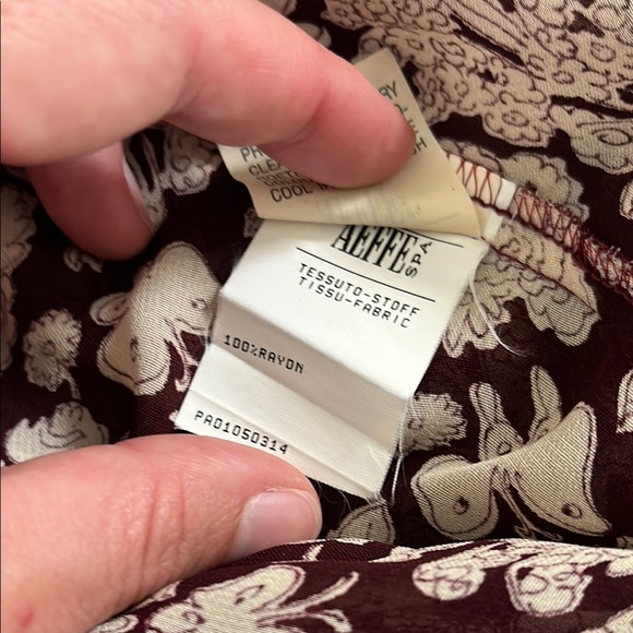 Vintage Ferretti Studio Floral Maroon and Cream Skirt - Picture 5 of 9